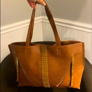 Steve Madden large camel tote with matching crossbody